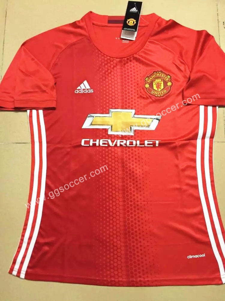  2016-17 Manchester United Home Red Thailand Soccer Jersey
