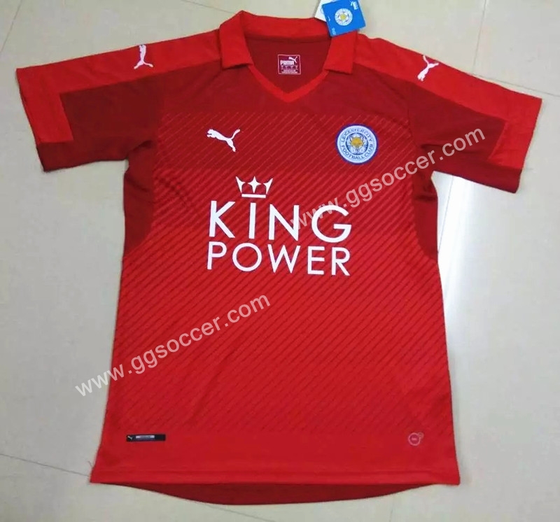  2016/17 Leicester City Away red Thailand Soccer  Jersey
