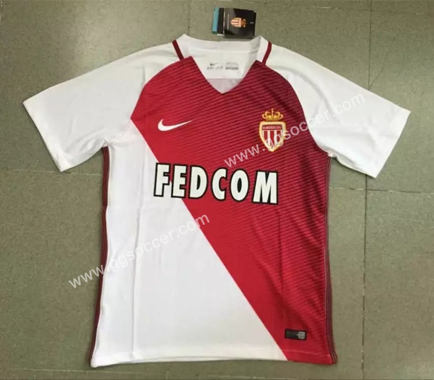  2016-17  Monaco  Home Red Thailand Soccer Jersey
