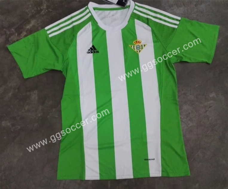  2016-17 Real Betis Home White and Green Thailand Soccer Jersey