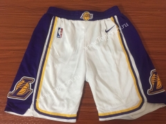 Retro Edition Los Angeles Lakers White NBA Shorts