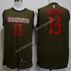 Houston Rockets Army Green #13 NBA Jersey