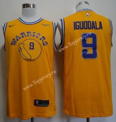 Retro Edition Golden State Warriors Yellow #9 NBA Jersey