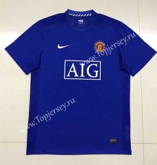 2004-2006 Manchester United Away Blue Thailand Soccer Jersey AAA-SL