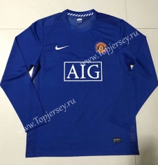 2004-2006 Retro Edition Manchester United Blue Thailand LS Soccer Jersey AAA-SL