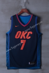 Oklahoma City Thunder Dark Blue Strip #7 NBA Jersey