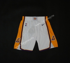 Los Angeles Lakers White NBA Shorts