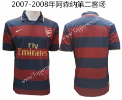Retro Version 2007-2008 Arsenal 2nd Away Red&Blue Thailand Soccer Jersey AAA