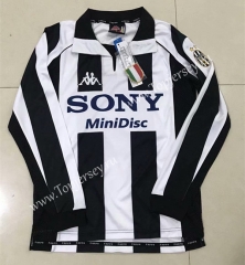 Retro Version 1997-1998 Juventus Home Black&White LS Thailand Soccer Jersey AAA-510