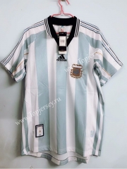 Retro Version 1998 Argentina Home Blue and White Thailand Soccer Jersey AAA-811