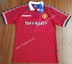 Retro Version 1998 Manchester United Home Red Thailand Soccer Jersey AAA-912