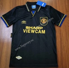 Retro Version 1995 Manchester United Black Thailand Soccer Jersey AAA-912