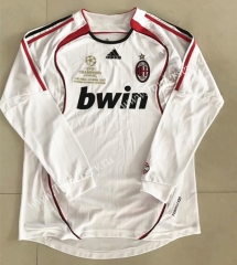 Retro Version 2006 AC Milan Away White LS Thailand Soccer Jersey AAA-510