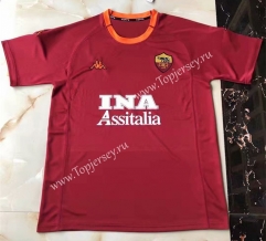 Retro Version 2000-2001 Roma Home Red Thailand Soccer Jersey AAA-503