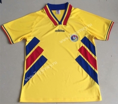 Retro Version 1994 Romania Yellow Thailand Soccer Jersey AAA-AY