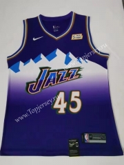 Retro Edition Utah Jazz Purple #45 NBA Jersey