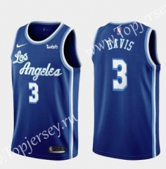 Retro Edition Los Angeles Lakers Blue #3 NBA Jersey