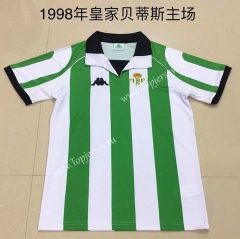 Retro Version 1998 Real Betis Home White and Green Thailand Soccer Jersey-DG