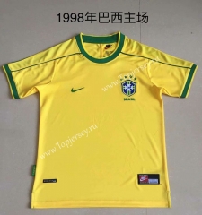 Retro Version 1998 Brazil Home Yellow Thailand Soccer Jersey AAA-AY