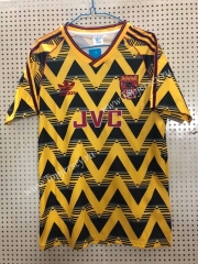 Retro Version 1991-1993 Arsenal Away Yellow Thailand Soccer Jersey AAA-811