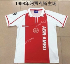 Retro Version 1998 Ajax Home Red&White Thailand Soccer Jersey AAA-AY