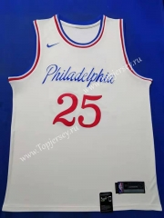 City Edition 2019-2020 Philadelphia 76ers White #25 NBA Jersey