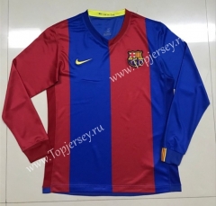 Retro Version 2006-2007 Barcelona Home Red&Blue Thailand LS Soccer Jersey AAA-SL
