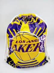 Los Angeles Lakers Yellow&Purple Basketball Drawstring Bag