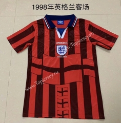 Retro Version 1998 England Away Red&Black Thailand Soccer Jersey AAA