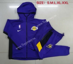2020-2021 NBA Lakers Purple Jacket Uniform With Hat-815