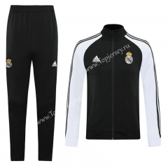 2020-2021 Real Madrid Black Thailand Training Soccer Jacket Uniform-LH