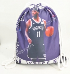 Brooklyn Nets Purple Basketball Drawstring Bag-11