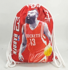 Houston Rockets Red Basketball Drawstring Bag-13
