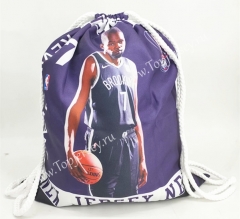 Brooklyn Nets Purple Basketball Drawstring Bag-7
