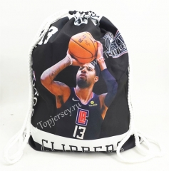 Los Angeles Clippers Black Basketball Drawstring Bag-13