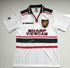 Retro Version 1998 Manchester United White Thailand Soccer Jersey AAA-912