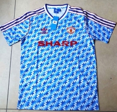 Retro Version 1992 Manchester United Blue Thailand Soccer Jersey AAA-912