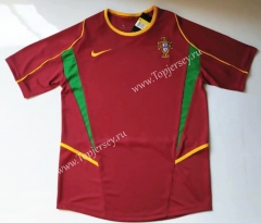 Retro Version 2002 Portugal Home Red Thailand Soccer Jersey AAA-912