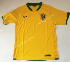 Retro Version 2006 Brazil Home Yellow Thailand Soccer Jersey AAA-912