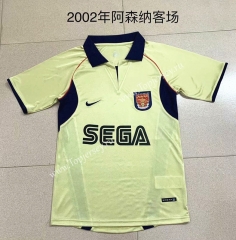Retro Version 2002 Arsenal Away Yellow Thailand Soccer Jersey AAA-709