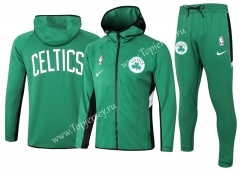 2020-2021 NBA Boston Celtics Green Jacket Uniform With Hat-815