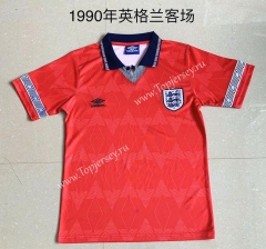 Retro Version 1990 England Away Red Thailand Soccer Jersey AAA-709