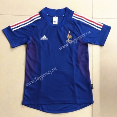 Retro Version 2002 France Blue Thailand Soccer Jersey AAA