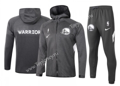 2020-2021 NBA Golden State Warriors Dark Gray Jacket Uniform With Hat-815