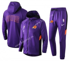 2020-2021 NBA Phoenix Suns Purple Jacket Uniform With Hat-815