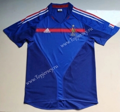 Retro Version 2004 France Blue Thailand Soccer Jersey AAA-912