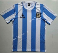 Retro Version 1986 Argentina Home Blue and White Thailand Soccer Jersey AAA-912