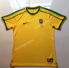 Retro Version 1998 Brazil Home Yellow Thailand Soccer Jersey AAA-912