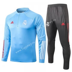 2020-2021 Real Madrid Blue Thailand Soccer Tracksuit-815