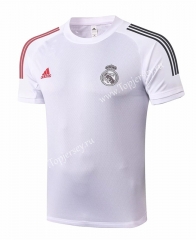 2020-2021 Real Madrid White Short-sleeved Soccer Tracksuit Top-815